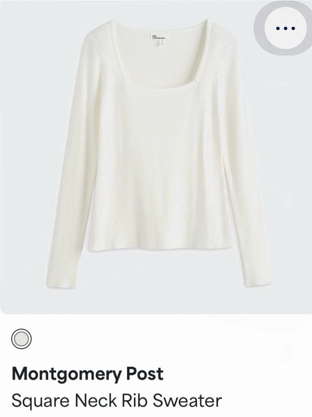 Montgomery Post Square Neck Rib Sweater in White Size L Stitch Fix